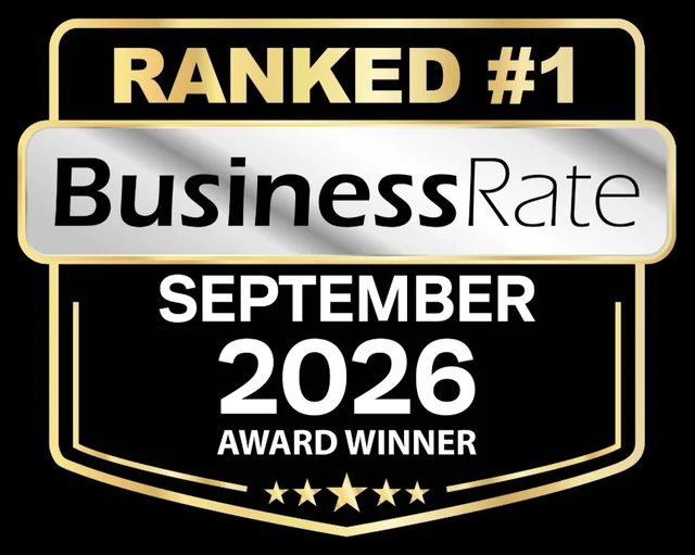 BusinessRate badge: Ranked #1, September 2026 Award Winner